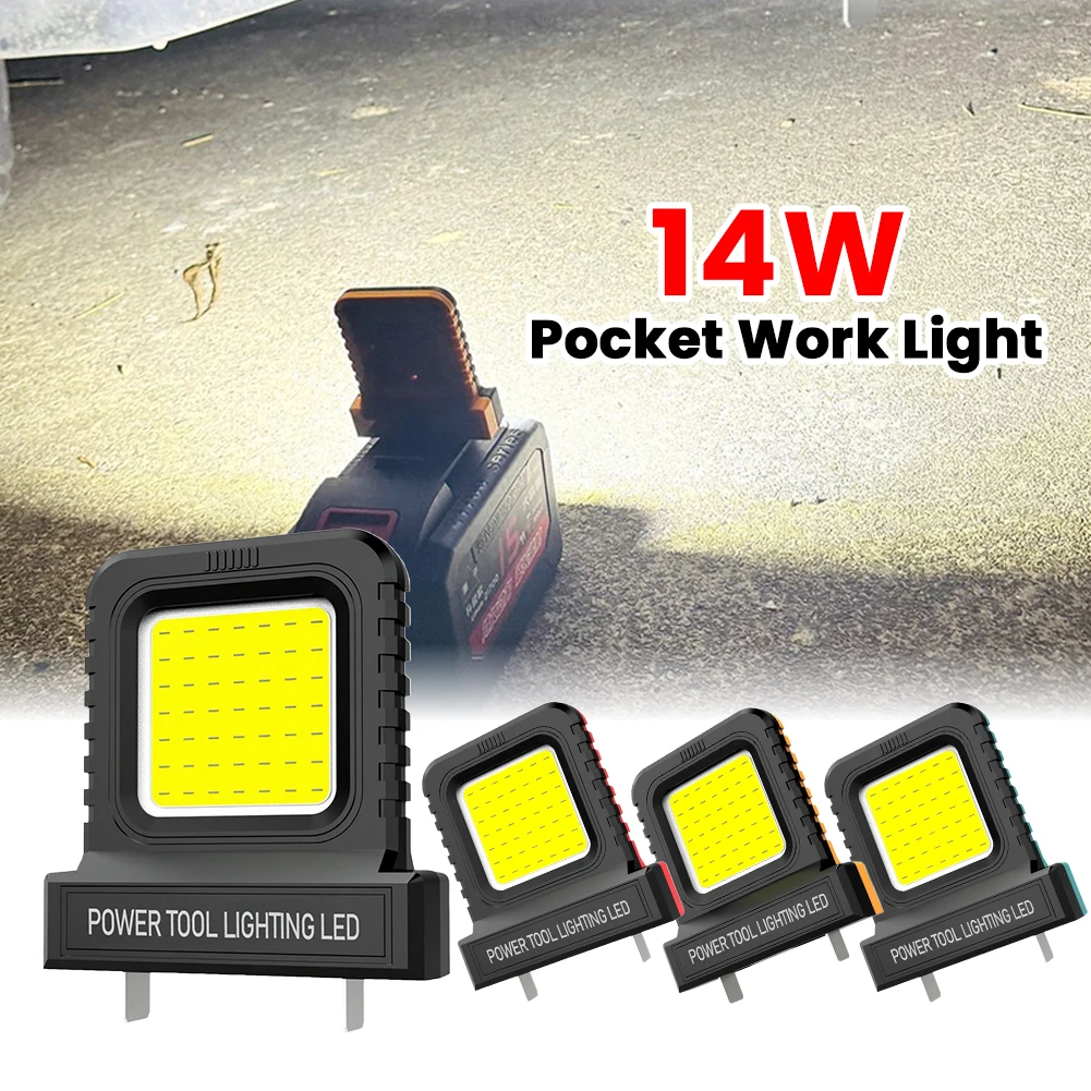14W LED Work Light for Makita for Milwaukee for Dewalt for Bosch for Dayi Lomvum Zhipu 20V-21V Li-ion Battery Accessories