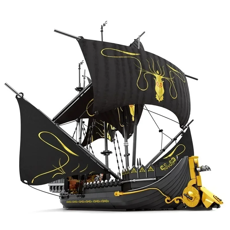 The Silence Ship Model Building Blocks Moc 66022 Medieval Military Transport Creative Ornaments Boat Bricks Toy Gift Kids Boys