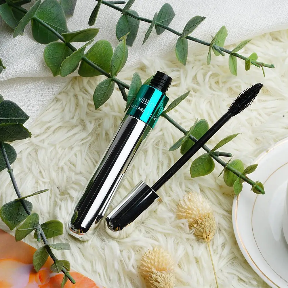 Double In-one Waterproof Mascara Silk Fiber Mascara For Eyelash  Black Volume Lashes Thick Lengthening Eye Lashes Cosmetics