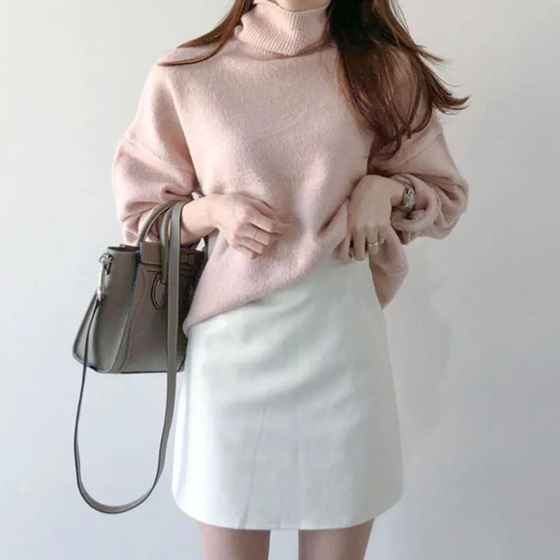 Korean White Short Skirts Women Spring Autumn with Pocket Commute Office Lady Mini Skirts Casual All-Match A-Line Suit Skirt