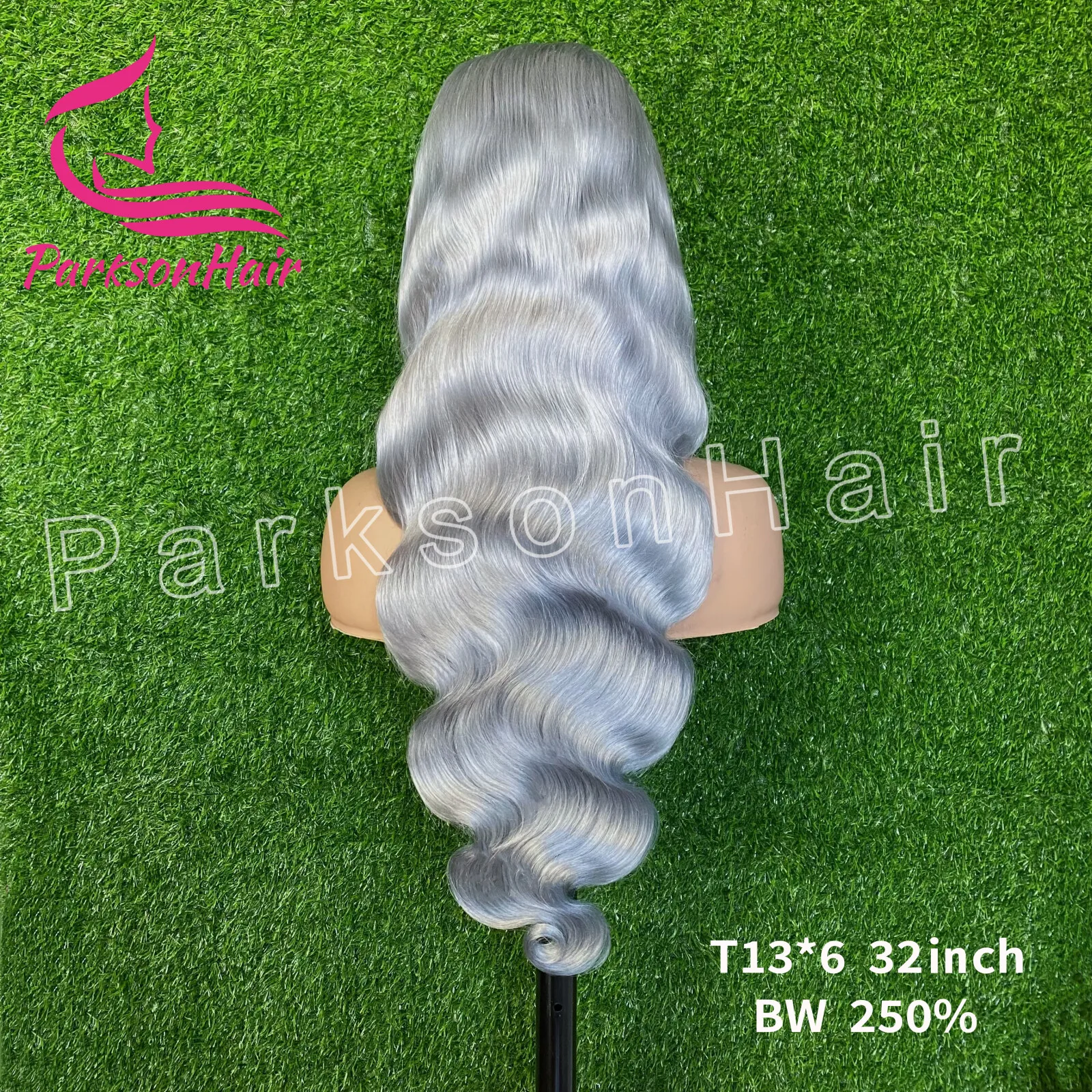 الجسم موجة 13x4 الدانتيل الجبهة الباروكات 100% شعر الإنسان فضي رمادي ملون باروكة من شعر طبيعي 250% الكثافة رمادي الدانتيل شعر مستعار أمامي للنساء #2