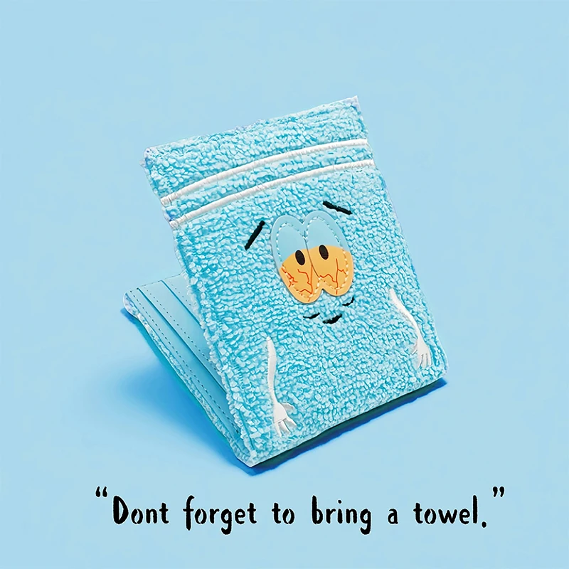 Novelty Cartoon SP Towel Bifold Wallet Terry Cloth Embroidered Credit Card Holder Short Purse Cute Anime Wallets for Men Women