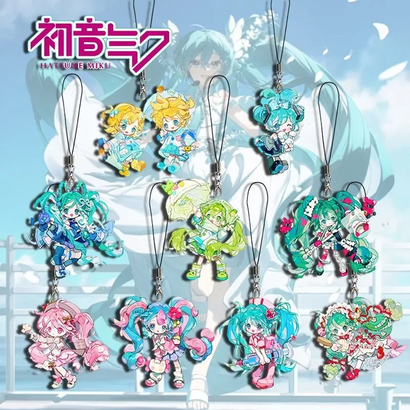 

Hatsune Miku Peripheral Acrylic Mobile Phone Chain Animation Fashion Kawaii Backpack School Bag Pendant Decoration Friend Gift