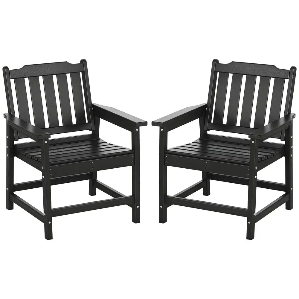 

AllWeather Patio Chairs Set of 2, HDPE Patio Dining Chair Set, Heavy Duty WoodLike Outdoor Furniture for Garden, Backyard, Deck