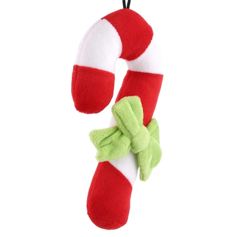 Christmas Pet Dog Toy Candy Cane Crutch Shape Chew Bite Training Tool Teether Cane Cleaning Dog Interactive Toy Bite-resistant