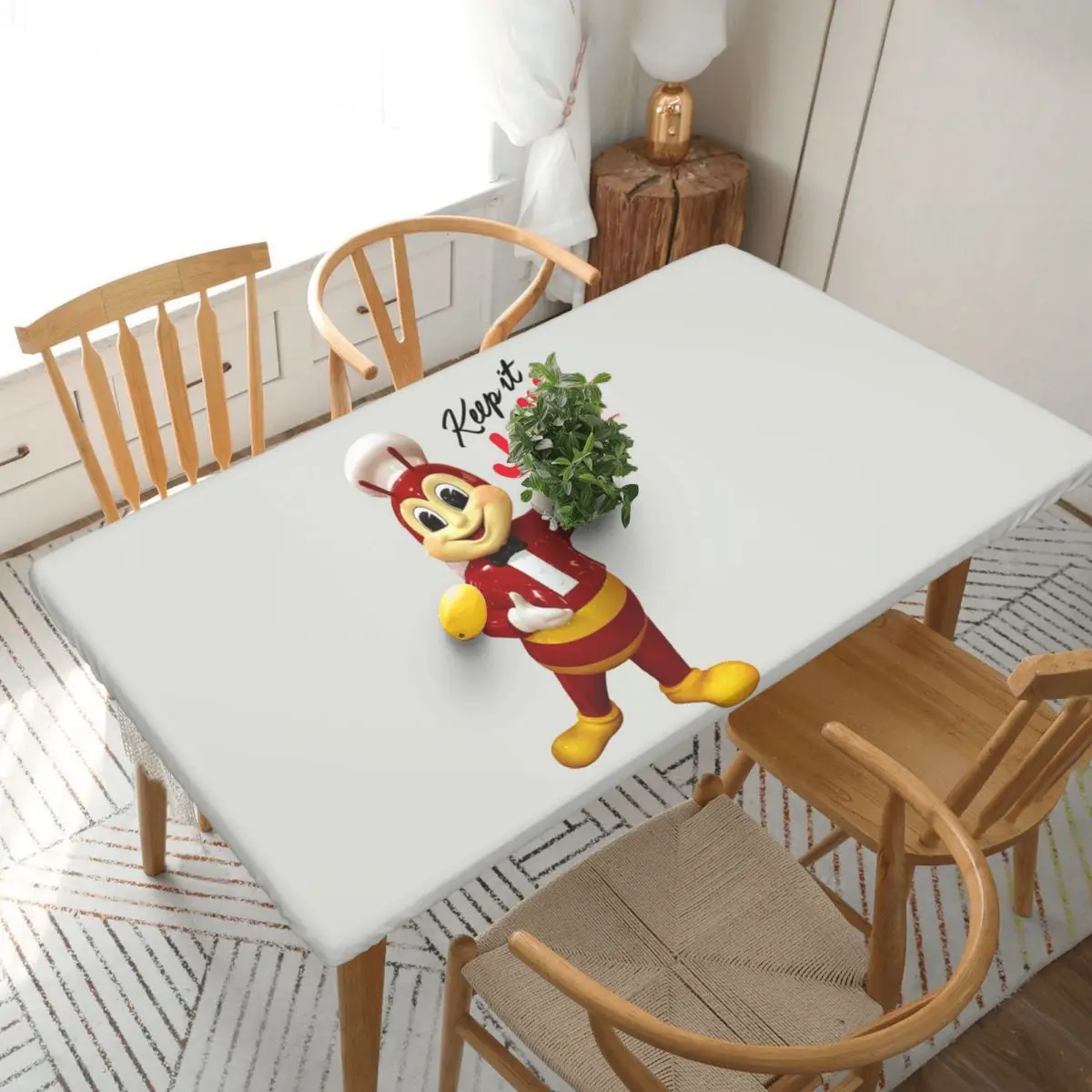 Jollibee Custom Rectangular Tablecloth Waterproof Table Cover for Dining Events Table Cloth