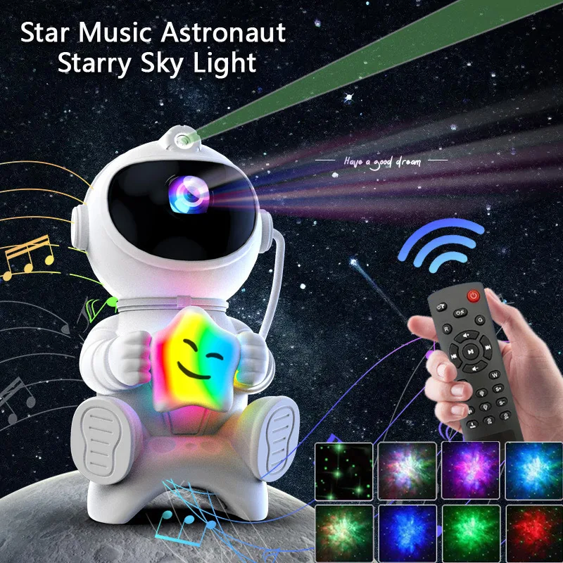 Astronaut Projector Starry Sky Nebula Galaxy Light, Night Light, Bedroom Projector with Remote Control, USB Interface, USB Lamp