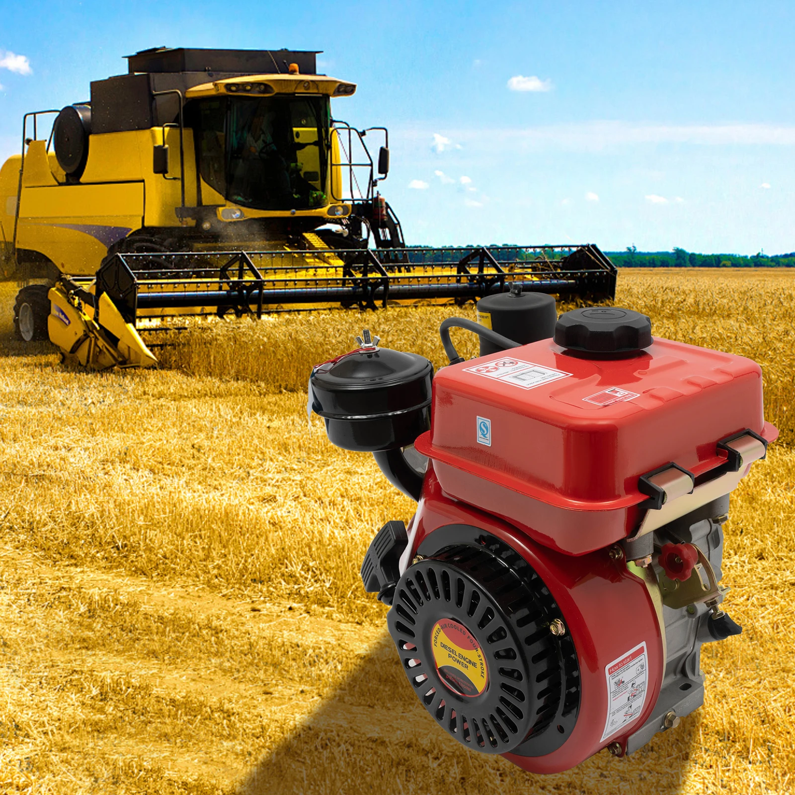 4-السكتة الدماغية 3-القوة اسطوانة واحدة محرك الديزل نظام بدء الارتداد محرك الديزل لعربة الذهاب، دراجة صغيرة، فاصل السجل #4