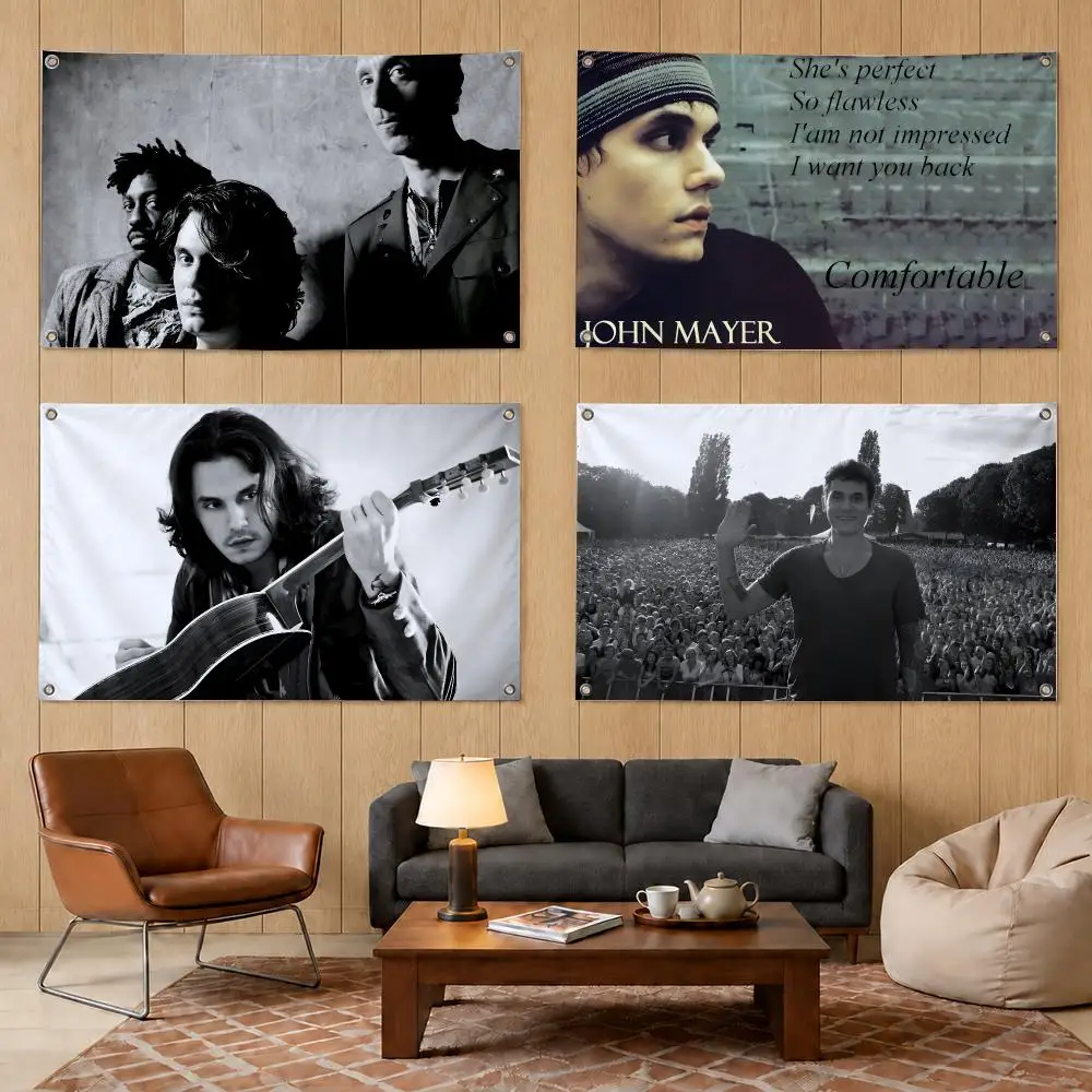 John Mayer Blues Pop Guitarist Flags Decorative Banners Suitable For Outdoor Camping Family Parties And Garden Walls Gift