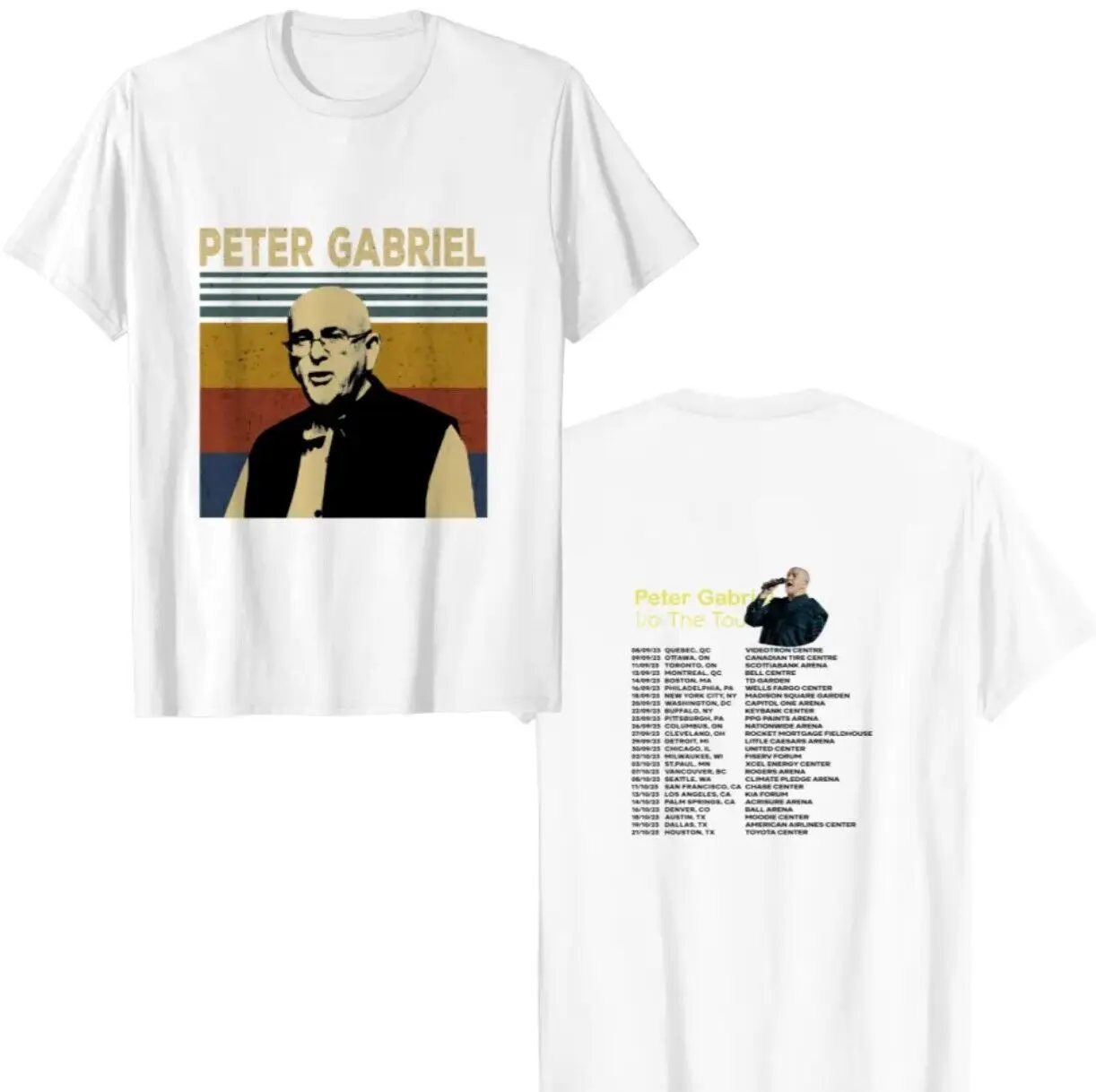 Graphic Peter Gabriel 2023 Tour T-Shirt, 2 Sided Tee