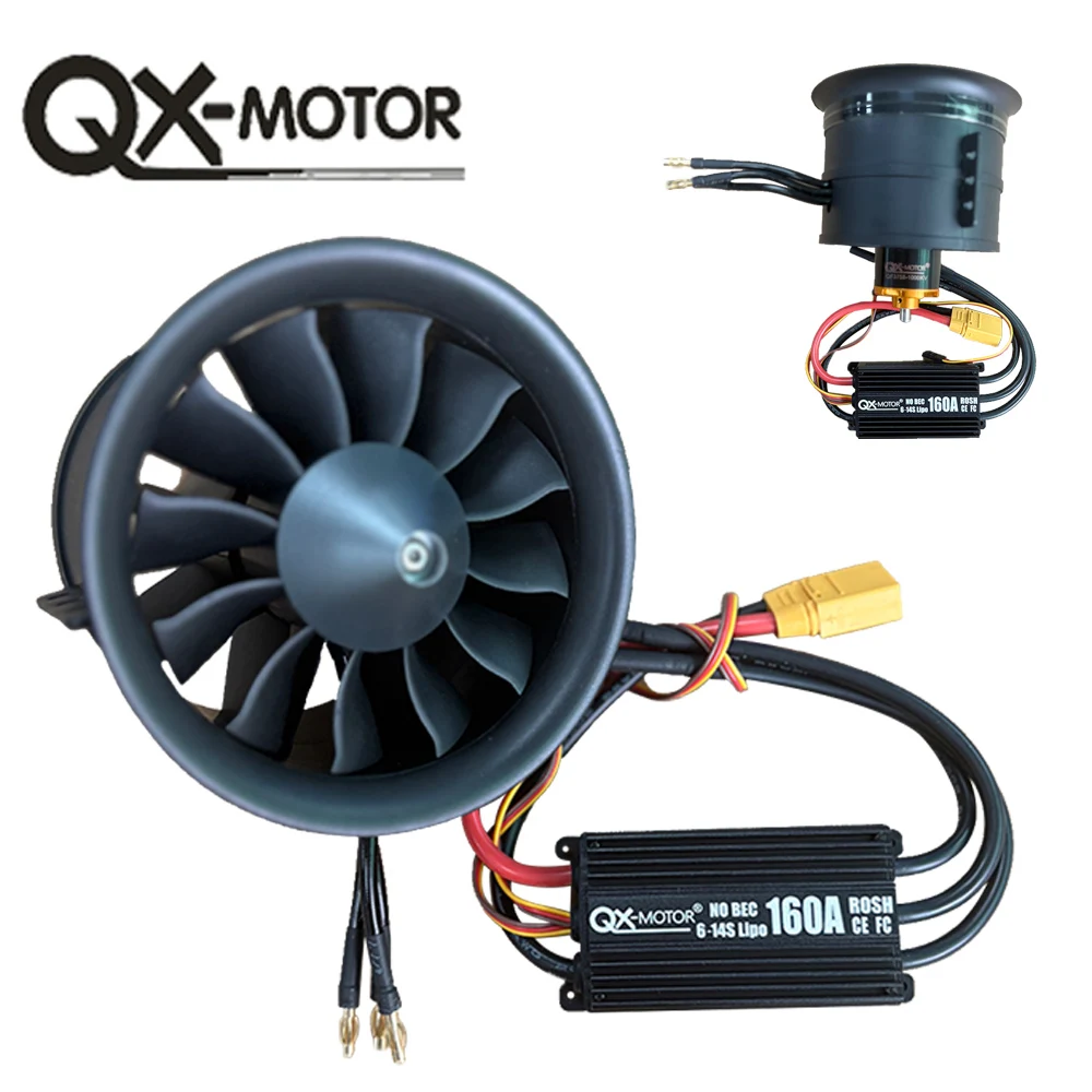 

QX-MOTOR 90mm EDF 12 Blades Ducted fan with 160A ESC 6-14S Electronic governor for RC Airplane Model aircraft accessories