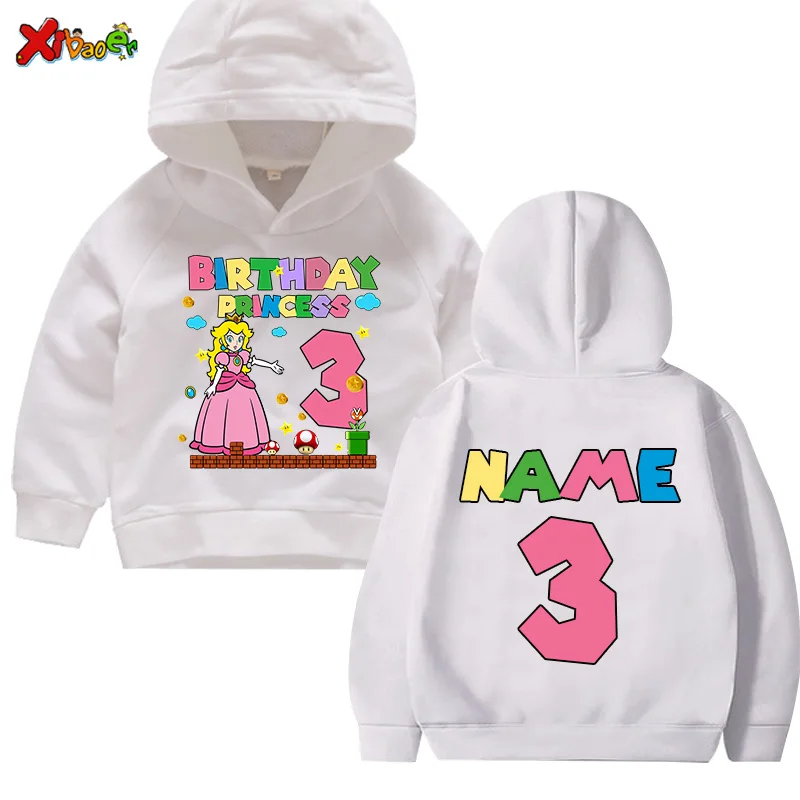 

Girls Princess Birthday Hoodie Sweatshirt Kids Pullover Toddler Baby Clothing Outfit for 3-6 Years Old