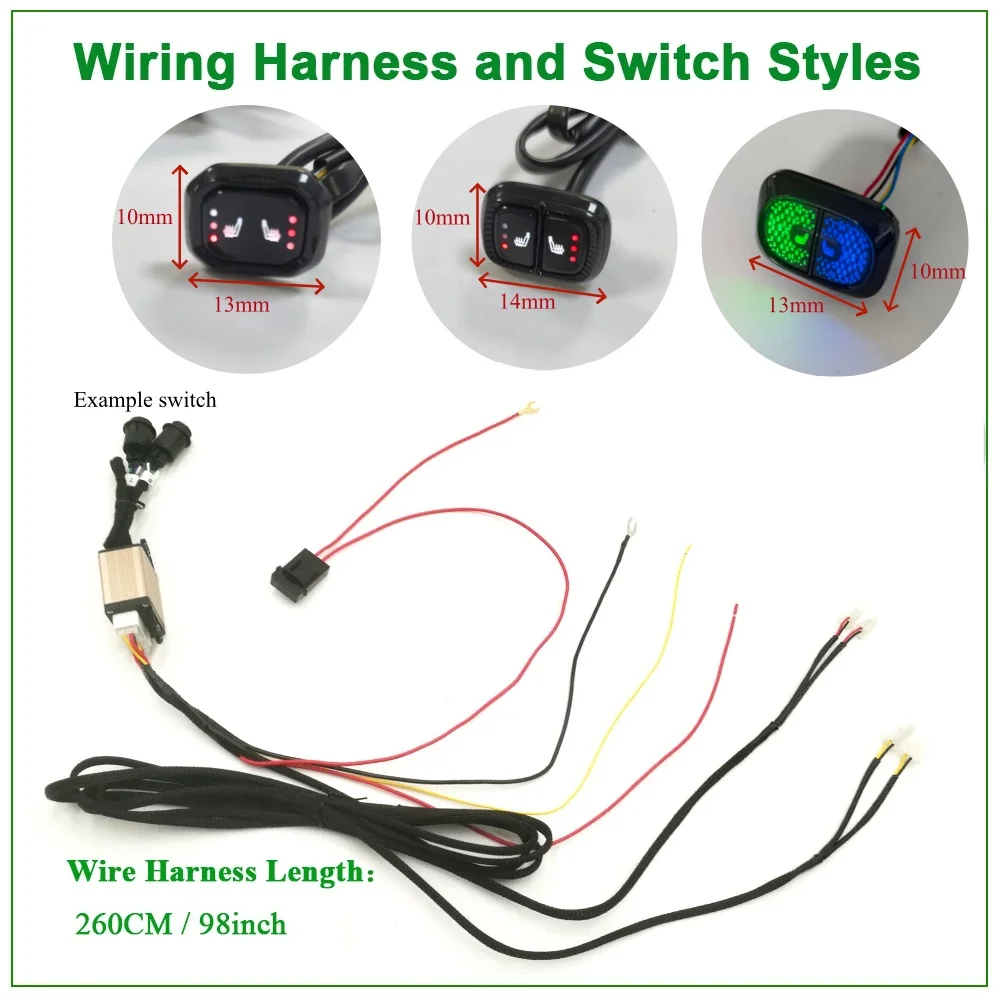 New 108W Built-in Car Seat Heater Kit Fit 2 Seats Universal 12V Alloy Wire Heating Pads 3-level Dual Control Switch With Harness