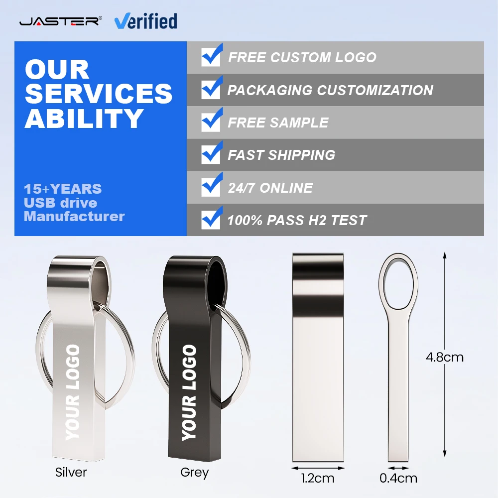 Free Custom Logo USB Flash Drive 128GB Key Ring Pen Drive 64GB Creative Business Gift Memory Stick 32GB Mini Metal Pendrive 16GB