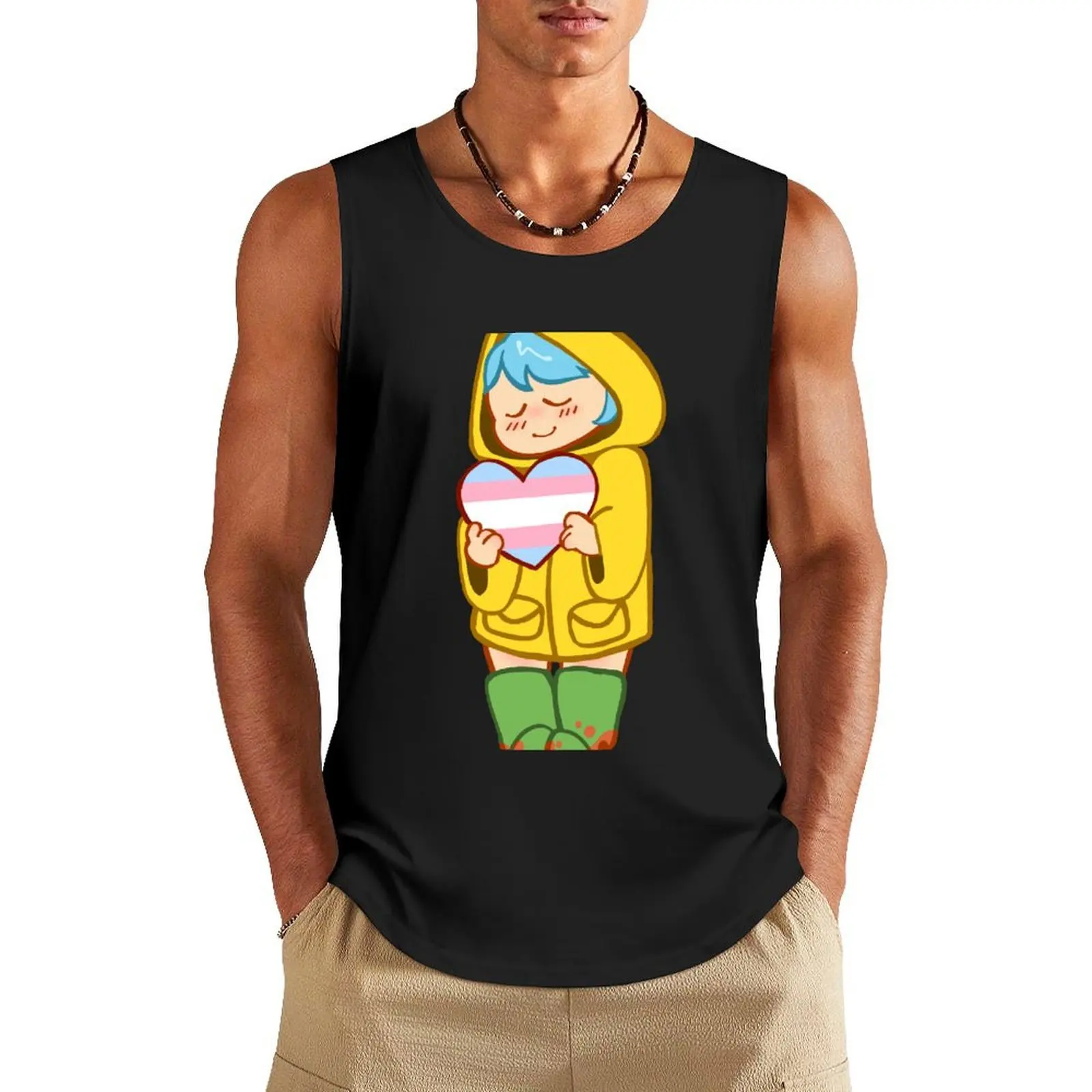 

Little Blue Trans Tank Top gym men T-shirt sports men gym