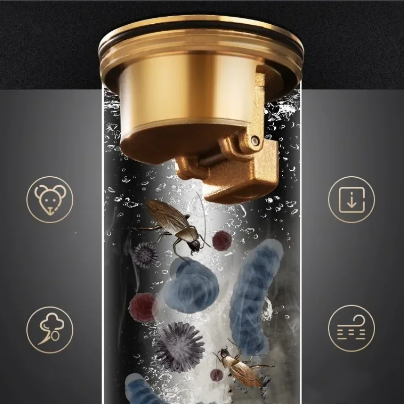 Water Drain Filter All-copper Floor Drain Core Shower Sewer Strainer Plug Trap Insectproof Anti-odor Stopper Bathroom Accessory
