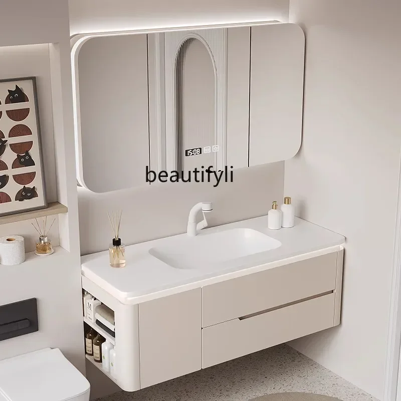 

Y13 Take care of ceramic integrated basin bathroom cabinet Corian integrated basin, wash basin bathroom cabinet basin