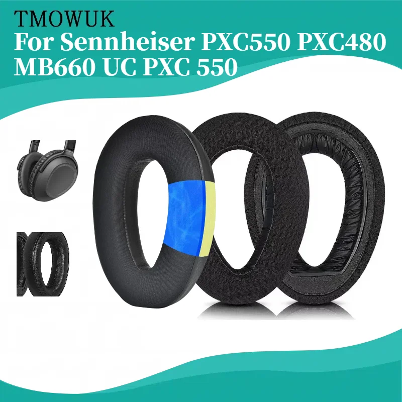 

TMOWUK Replacement Ear Pad for Sennheiser PXC550 PXC480 MB660 UC PXC 550 Headphones Mesh / Ice gel / Leather Earpads Cushion