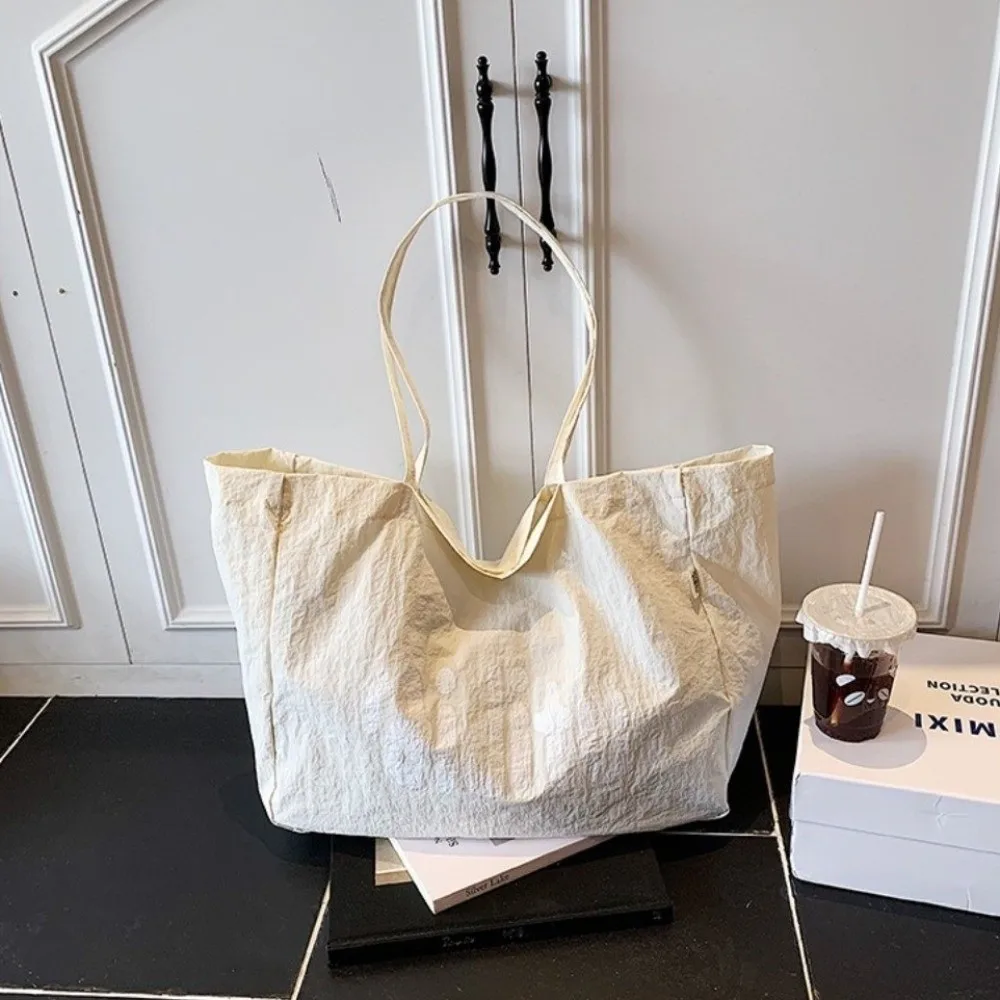 

Solid Color Oversize Tote Bag High Capacity Commuting Letter Shoulder Bag Versatile Travel Women's Handbag Student School Bags