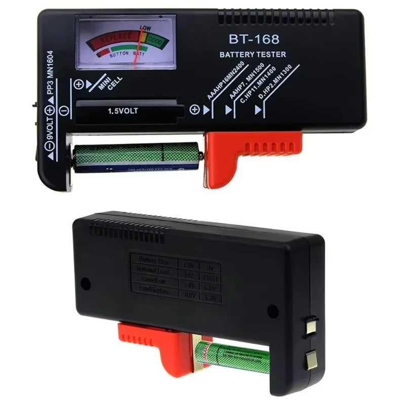 BT-168 Battery Capacity Tester AA/AAA/C/D/9V/1.5V Batteries Universal Button Cell Battery Checker Indicator Voltage Tester