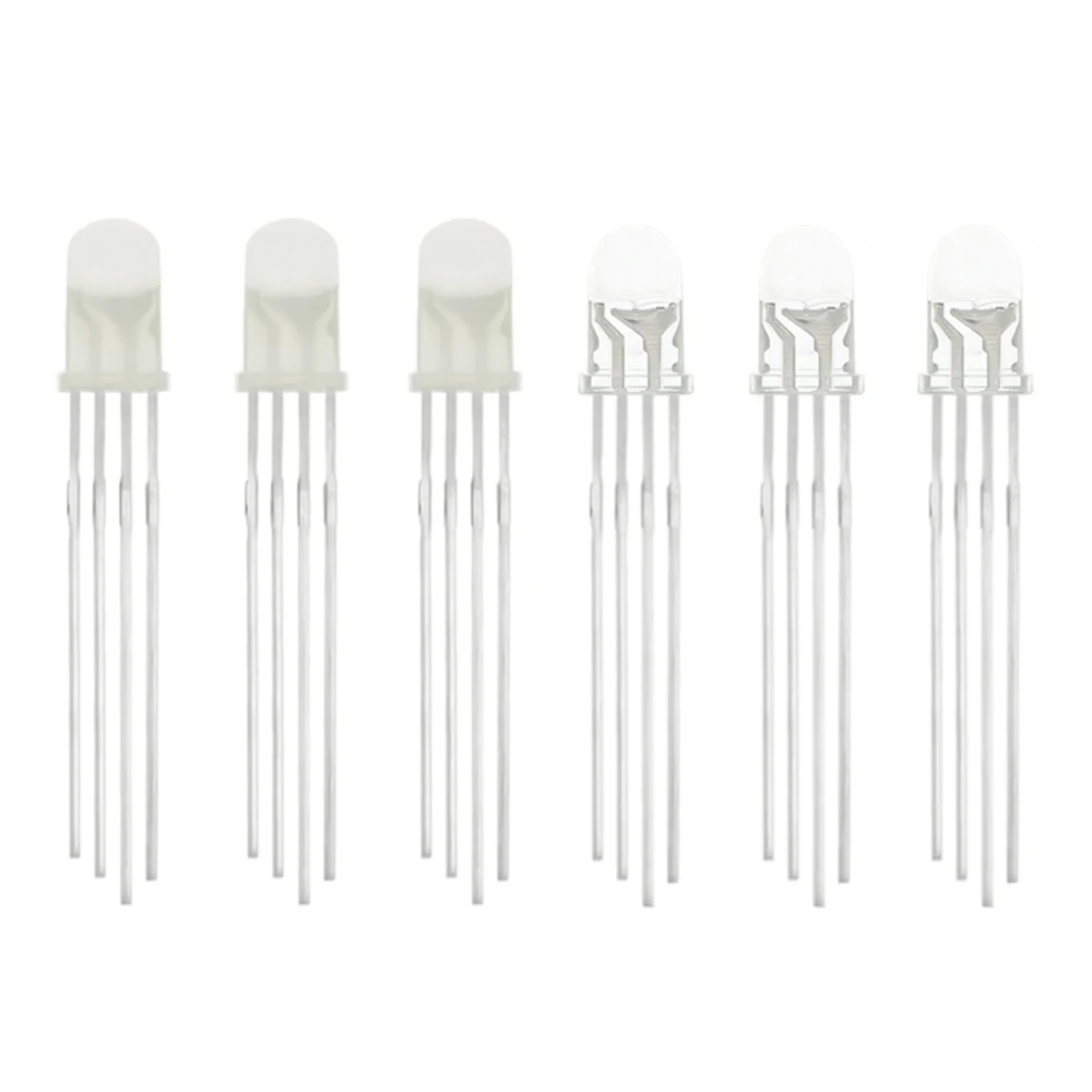 10pcs 5mm RGB LED Common Cathode / Common Anode Tri-Color Emitting Diodes f5 RGB Diffused / Transparent Highlight for arduino