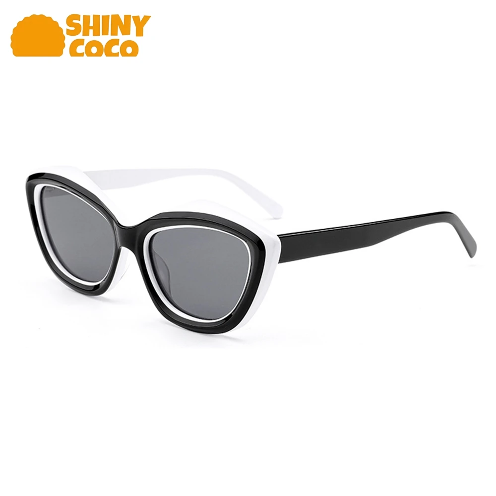 

ShinyCoCo Luxury Brand Take Photos With American Retro Cat Eye Black Sunglasses And Uv Resistant Sunglasses