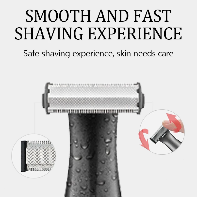 ماكينة حلاقة الشعر الكهربائية الخاصة للجنسين من Kemei KM-1903 مع شاشة LCD - جهاز إزالة شعر الجسم بالكامل في واحد