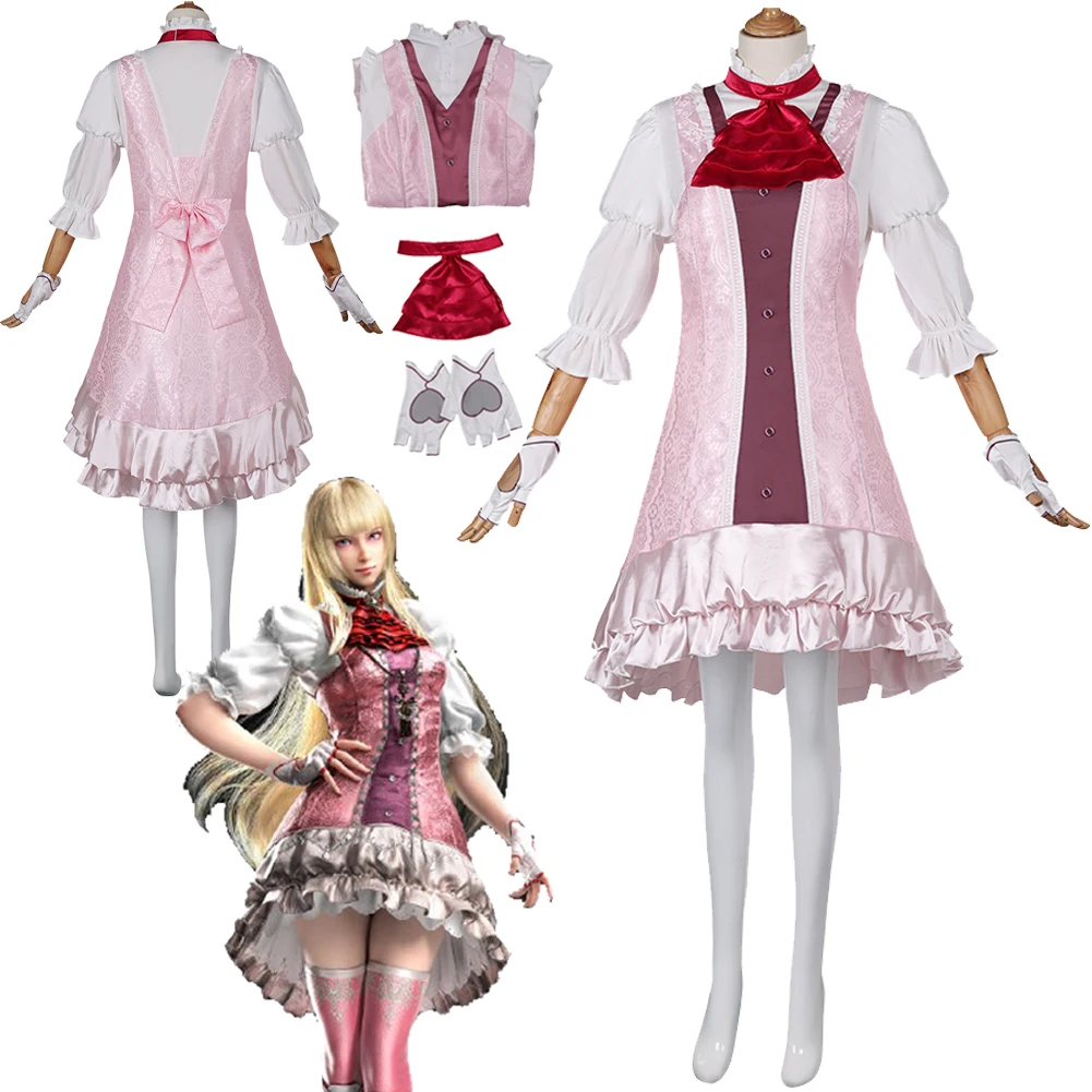 

Game Tekken 8 Lili Cosplay Fantasia Costume Disguise for Adult Women Girls Lolita Dress Outfits Halloween Carnival Party Clothes