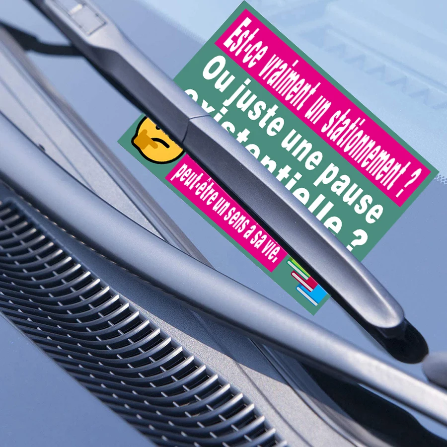 150 Pcs Funny  French Parking Warning Stickers - Matte Finish, 7x5cm/2.75x1.57 Inch, Humorous Car Reminder Labels