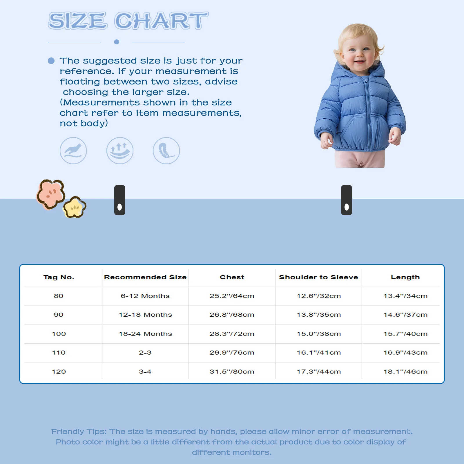 طفل رضيع الشتاء معطف مقنع دافئ مبطن سترة منتفخة لطيف الدب خفيفة الوزن أسفل ملابس خارجية سحاب أكمام طويلة سترة واقية #6