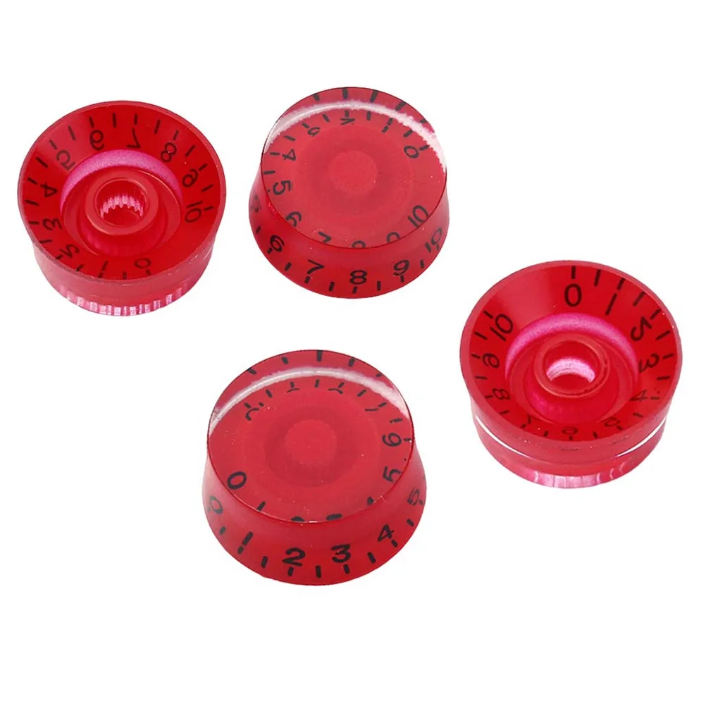 

4pcs Guitar Plastic Volume Tone Control Parts Durable Electric Volume Tone Control Knobs Cap Accessories Red Color
