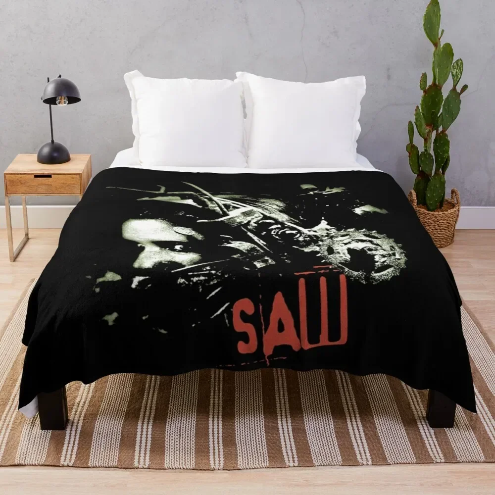 

Saw Horror Movie Retro Throw Blanket Softest Warm Comforter Blankets