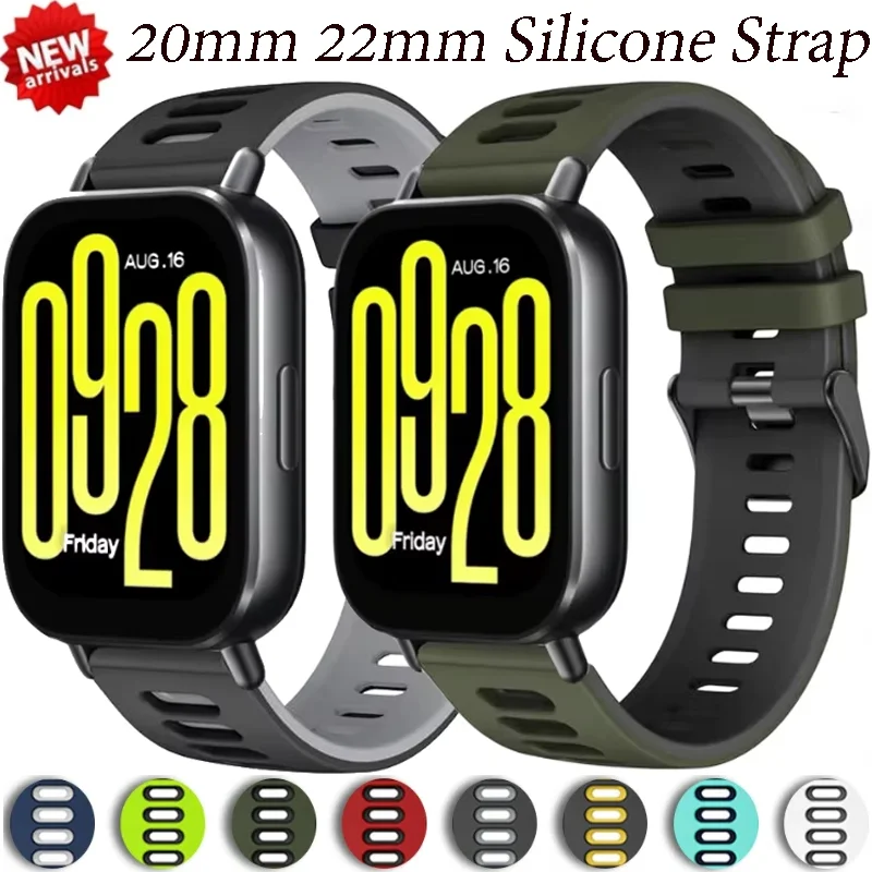 20mm 22mm Soft Silicone Strap For Redmi Watch 5 Active Comfortable Bracelet Band Belt For Redmi Watch 5 Lite Correa Accessories