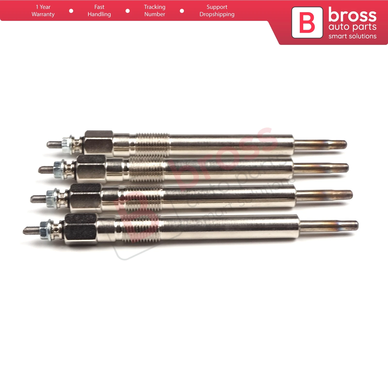 Bross Auto Parts BGP61-1 4 Pcs Heater Glow Plugs GJ24IS, 0100226520 for Isuzu Opel Vauxhall 2.5-2.8 D Ship From Turkey