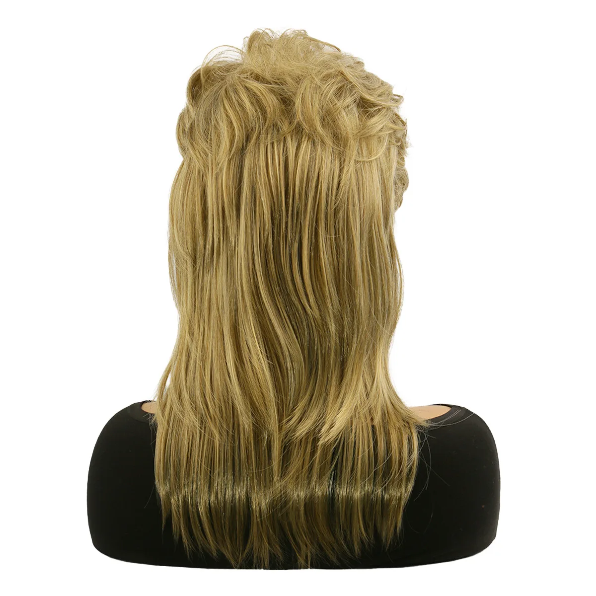 Pelucas Punk Rock de los años 80 para hombre, peluca ondulada Natural de fibra sintética resistente al calor de 20 pulgadas para hombres, disfraces de fiesta y banda de Halloween