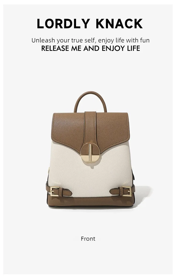 

Backpack women's new niche women's casual versatile large capacity high-end backpack soft leather travel bag