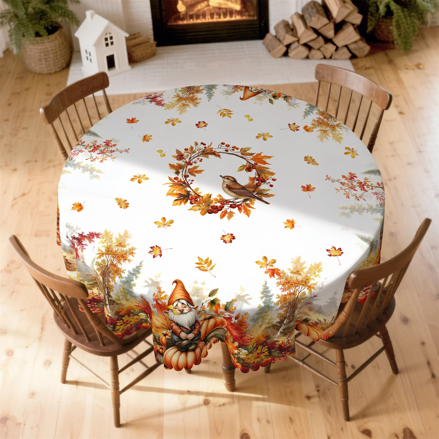 Pumpkin leaf tree dwarf autumn tablecloth - 1 pack - suitable for indoor and outdoor use for Thanksgivingzyc