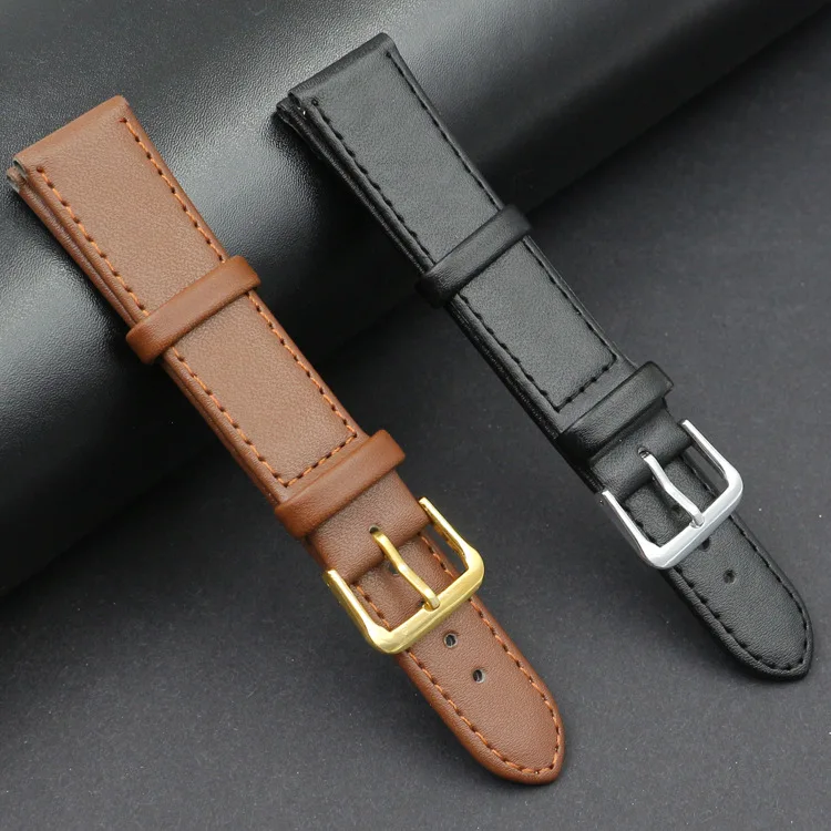 Men&Women PU leather strap watch band Black Brown 12mm 14mm 16mm 18mm 20mm 22mm 24mm watch strap Relogio Masculino Accessories