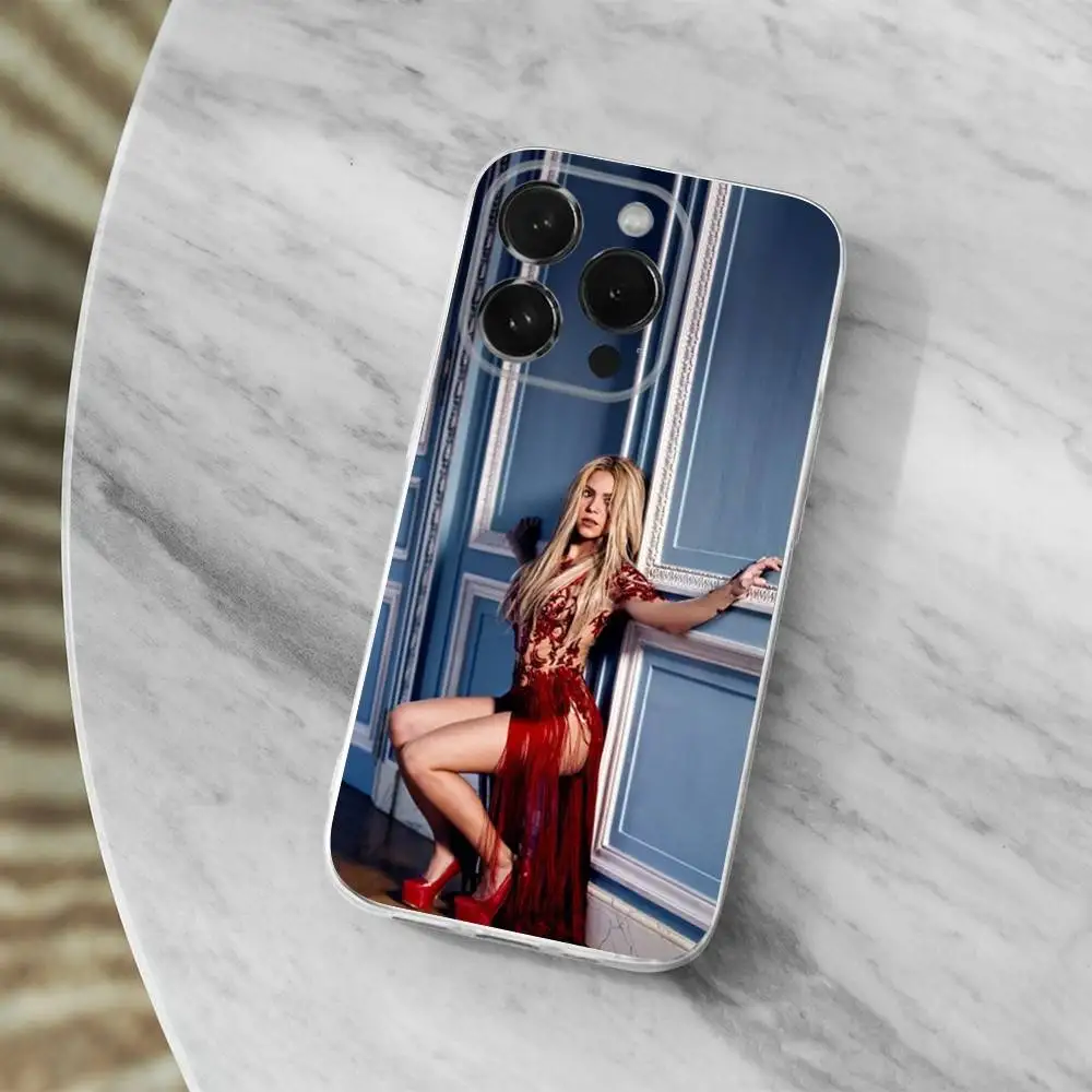 حافظة هاتف جميلة من Singer S-Shakira لهاتف iPhone 16,15,14,13,12,11,17 Pro,Max,Plus,X,XS,XR,SE,غطاء ناعم شفاف صغير