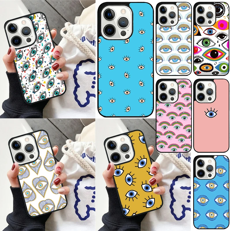 EVIL EYE Collage Cover For iPhone 16 13 14 15 Pro Max 12 Mini 11 15 Pro Max 6 7 8 Plus Max SE 2020 Phone Case