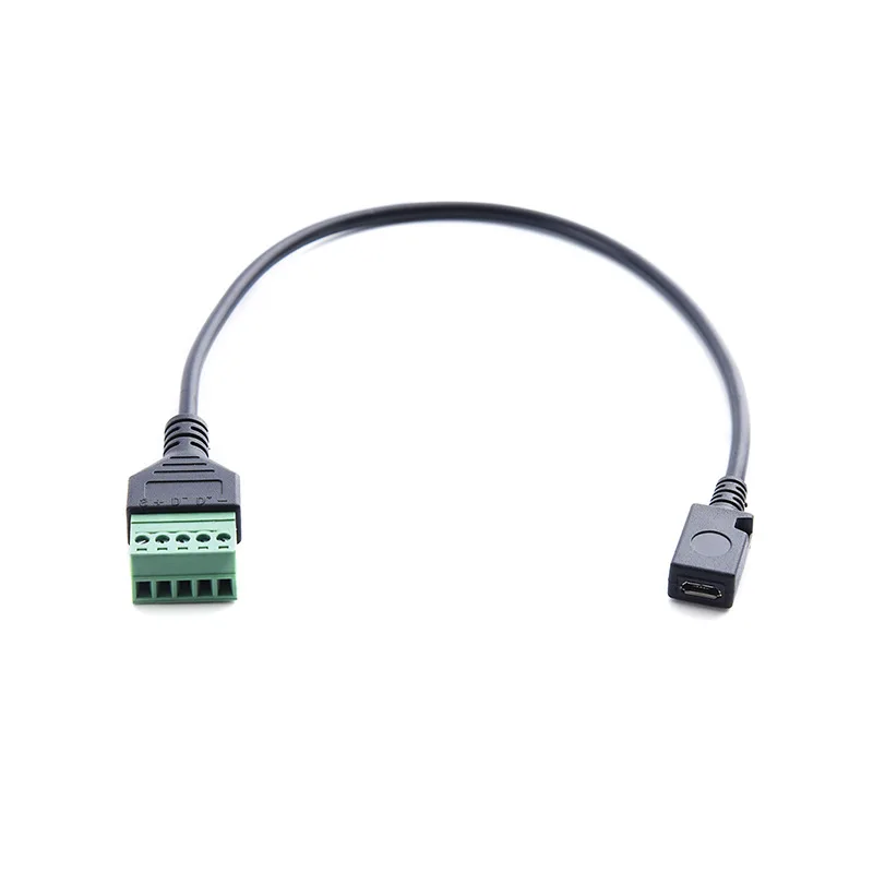 USB Micro 5P «мама-зеленая клемма», винтовое соединение, 5-жильный кабель, шнур передачи данных, удлинительный кабель для зарядки