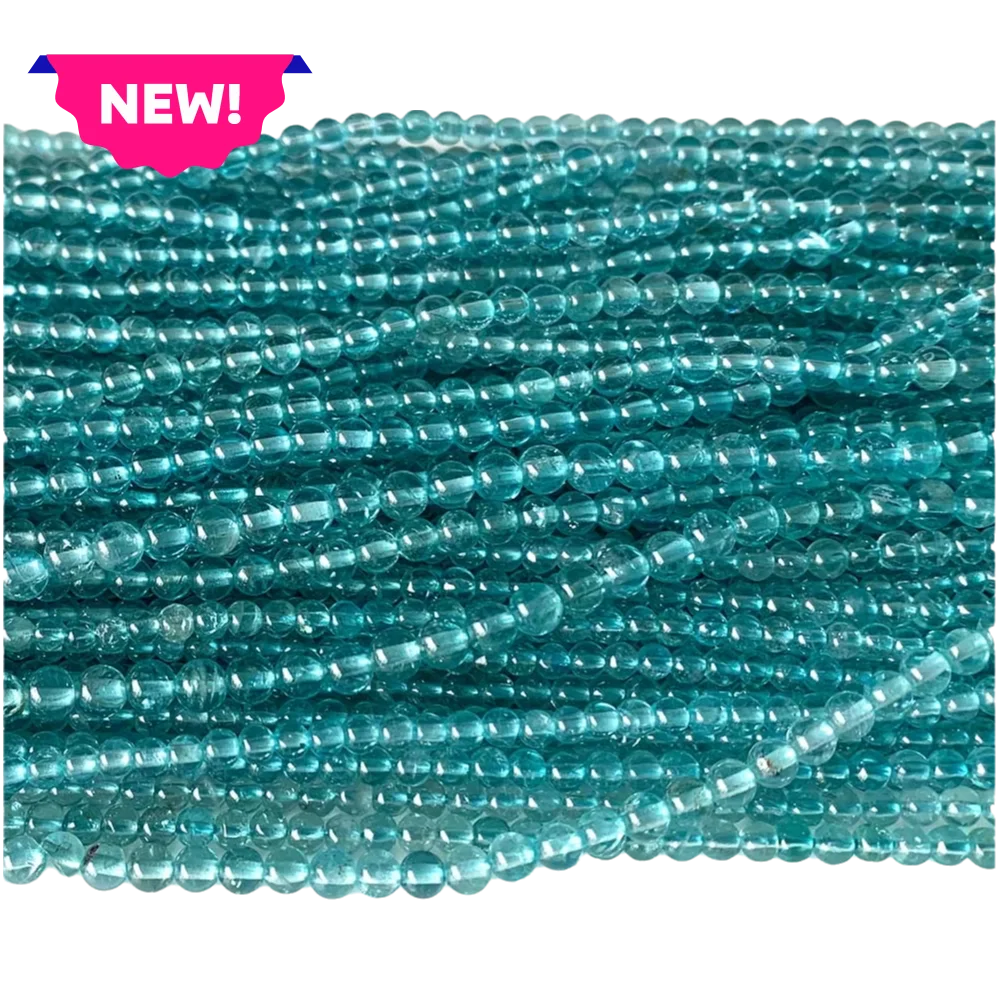 

Veemake Natural Clear Green Blue Apatite Fluorapatite Round Loose Beads For Jewelry Making 07923
