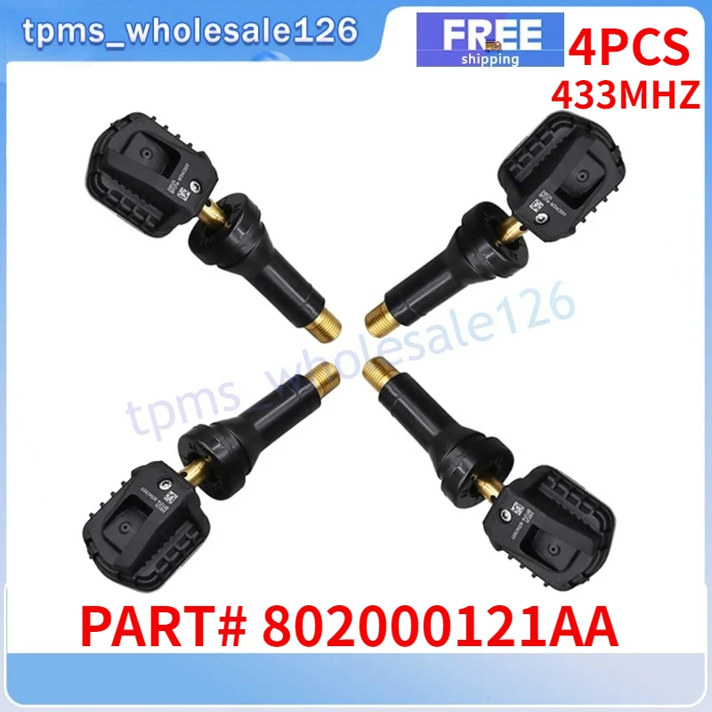 

4PCS/Lot TPMS 802000121AA For 2020 2021 2022 2023 Chery Tiggo 2 3 3X 4 5X 7 8 COWIN ARRIZO 6 Tire Pressure System Sensor 433MHZ