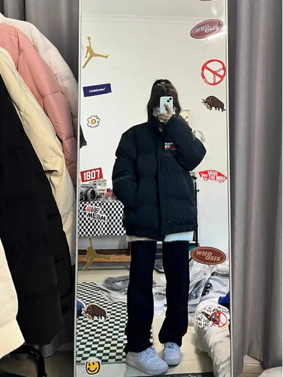 سترة قطنية مقاومة للماء بأسلوب الشارع للرجال، معطف شتوي سميك، نمط الهيب هوب العصري الأمريكي، تصميم فضفاض غير رسمي