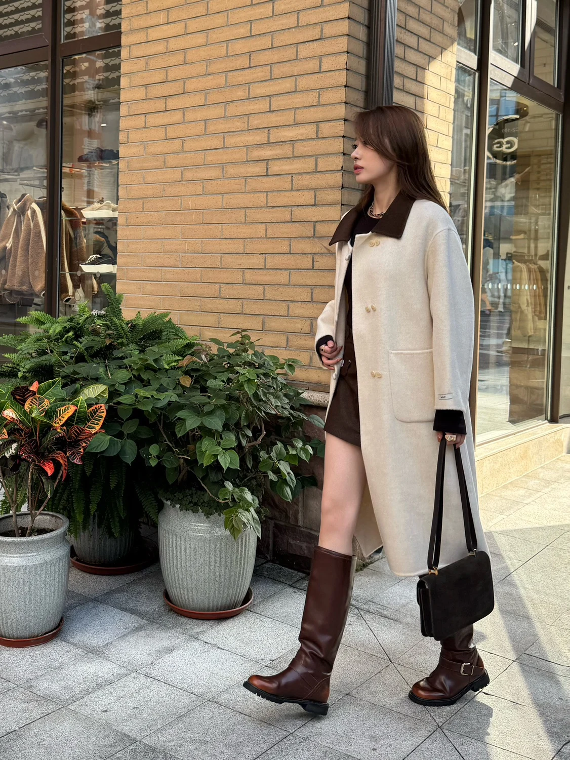 

Свободное повседневное однотонное длинное пальто для женщин, модный универсальный дизайн, европейский стиль, осенняя новинка