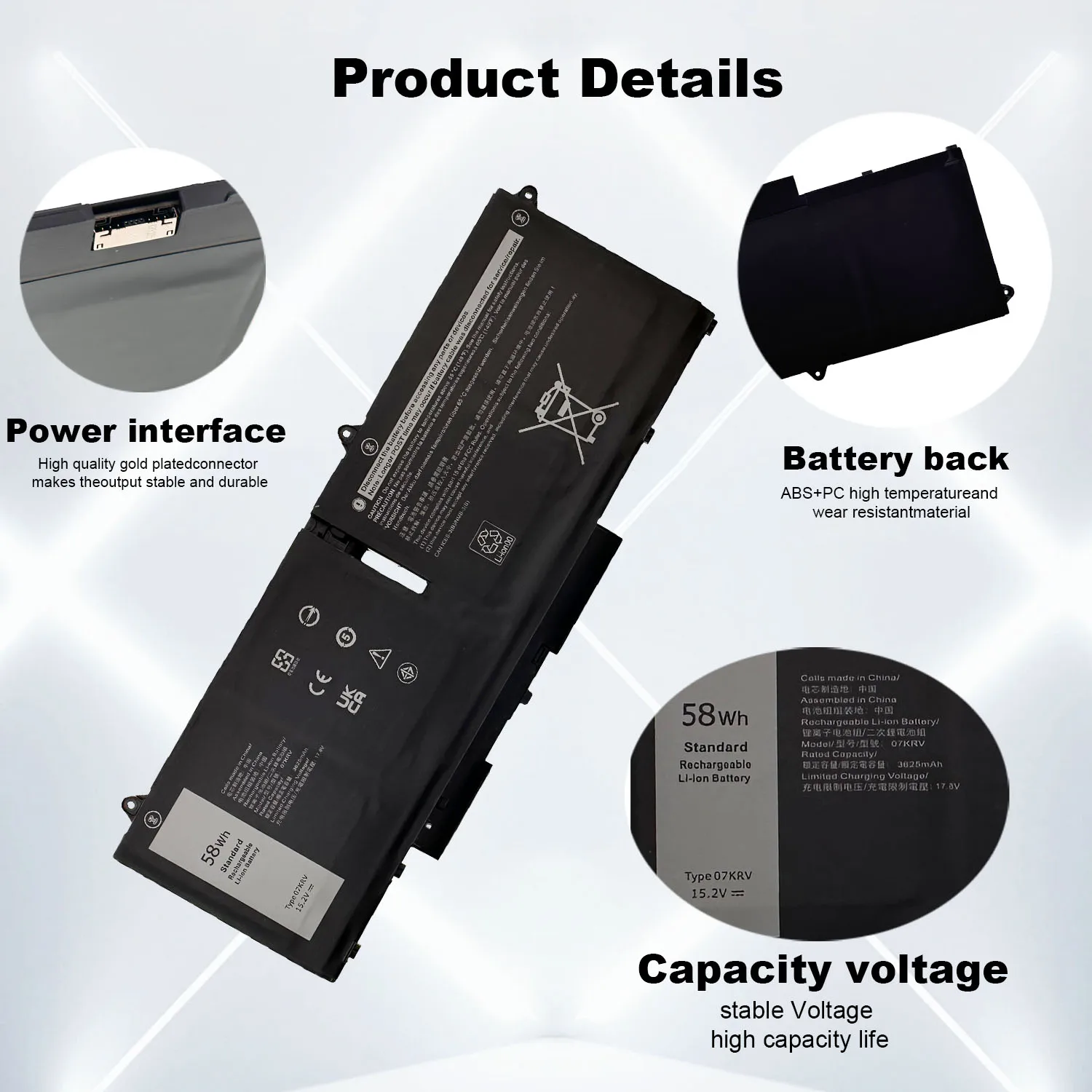 DXT New Laptop Battery 07KRV For Dell Latitude 5430 5530 Precision 3570 Precision 3570 P104F Y86WG 78FWY 078FWY 0Y86WG 4FVJG