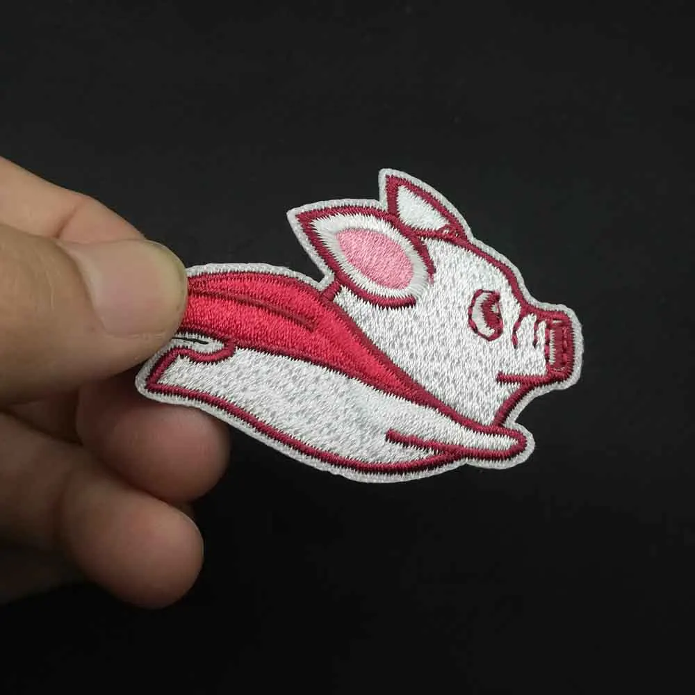 Funny Pig Dog With Cloak Manteau Iron On Embroidered Clothes Patches For Clothing Boys Man Wholesale