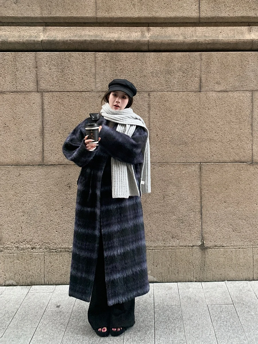 

Женское зимнее пальто SOLO из премиальной шерстяной смеси, в корейском стиле, для повседневной носки, с длинными рукавами, на одной пуговице, верхняя одежда