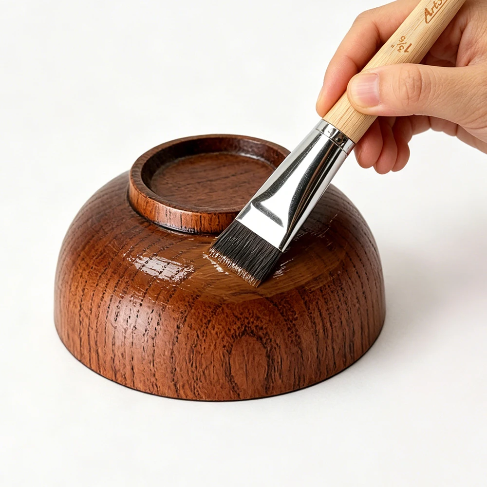 Artsecret Short Natural Hair Lacquer Urushi Brush Handmade Lacquerware Brush Oil Painting Tools 2527