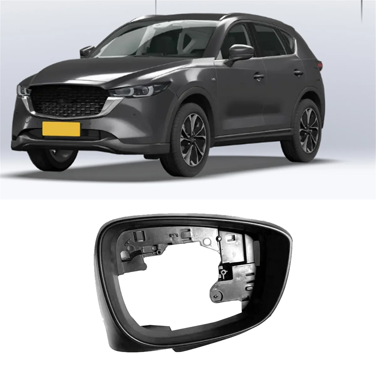 Car Side Right Wing Rearview Mirror Cover Frame Black for Mazda CX-3 2016-2019 CX-5 2015-2016